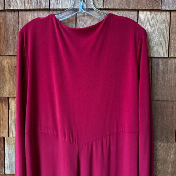 Ralph Lauren Deep Rose Red Long Sleeve Elegant Essentials Dress in Women's 18W - Picture 6 of 9